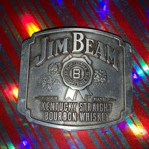 Jim Beam Kentucky Straight Bourbon Sour Mash Whiskey Collectors Belt Buckle